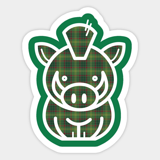 Tartan Armagh Pig Sticker by PGMcast